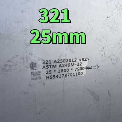 ความทนทานต่อความร้อน ASTM A240 สังกะสี 321/321H UNS S32168 แผ่นเหล็กไร้สแตนเลสม้วนร้อน NO.1