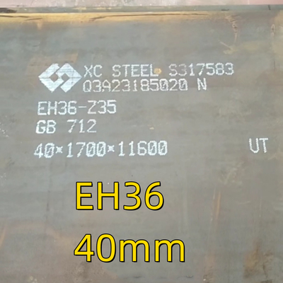 MS Plate เกรดความแข็งแรงสูง EH36 ขนาดเหล็กส่ง: 9144mmL x 2438mmW x 16mmT