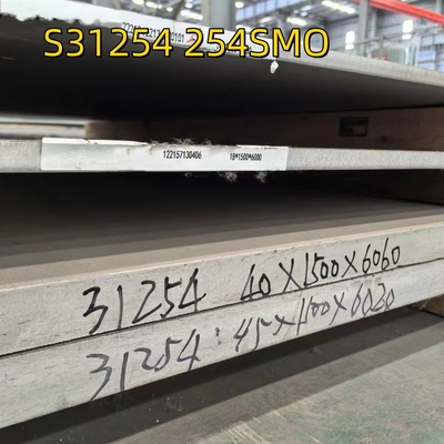 ASTM A240 SS 254SMO S31254 ความหนา 6 มม. x 4' x 8 แผ่นสแตนเลส DIN 1.4547 F44