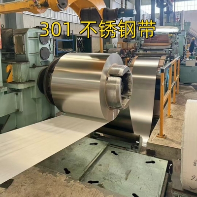JIS G4313-2011 ASTM A666 มาตรฐาน SUS301 CSP 3/4H ความแข็งแรงเต็ม H สายสอยเหล็กไร้สแตนเลส 1.0*80mm