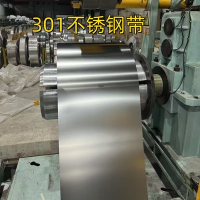 JIS G4313-2011 ASTM A666 มาตรฐาน SUS301 CSP 3/4H ความแข็งแรงเต็ม H สายสอยเหล็กไร้สแตนเลส 1.0*80mm