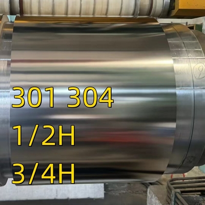 JIS G4313-2011 ASTM A666 มาตรฐาน SUS301 CSP 3/4H ความแข็งแรงเต็ม H สายสอยเหล็กไร้สแตนเลส 1.0*80mm