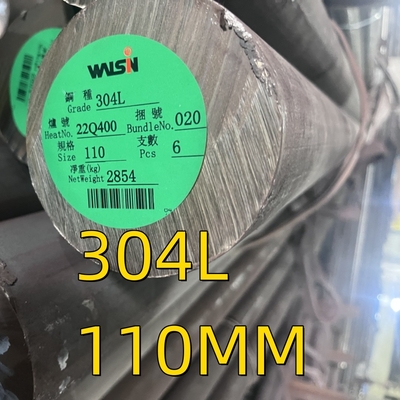 สแตนเลส 304 รอบ Bar สีดําสดใส จบ AISI 304L สแตนเลส Soild Bar OD 110MM