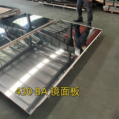 SUS430 2BA ชุดเหล็กดัดเย็น 8K ผิวกระจกด้วย PVC Flim 1.2 * 1250 * 2500mm
