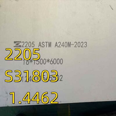 แผ่นสแตนเลสสตีล ASTM A182 F51 ขนาด 38*1220*2440 มม. S31803 1.4462 แผ่นเหล็กดูเพล็กซ์